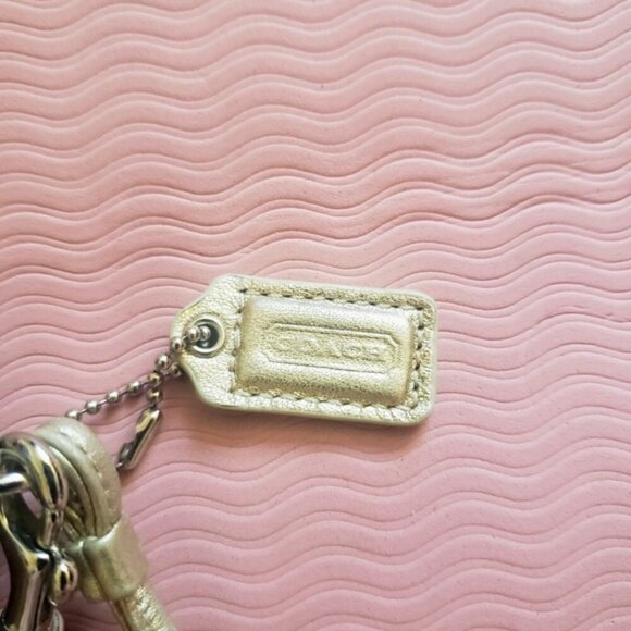 Coach Y2K Gold Leather Legacy Foldover Wristlet with Turn Lock Mini Bag - Picture 6 of 14